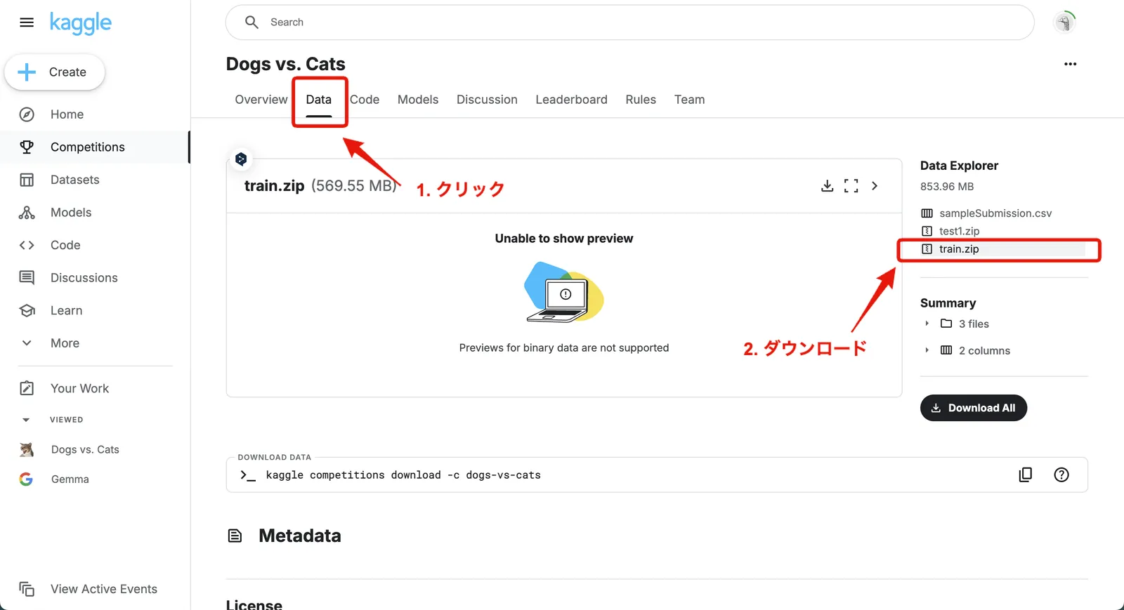 kaggle Dogs vs. Cats