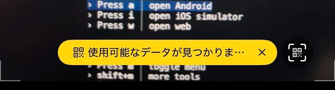 npx expo startのQRコードが読み取れない